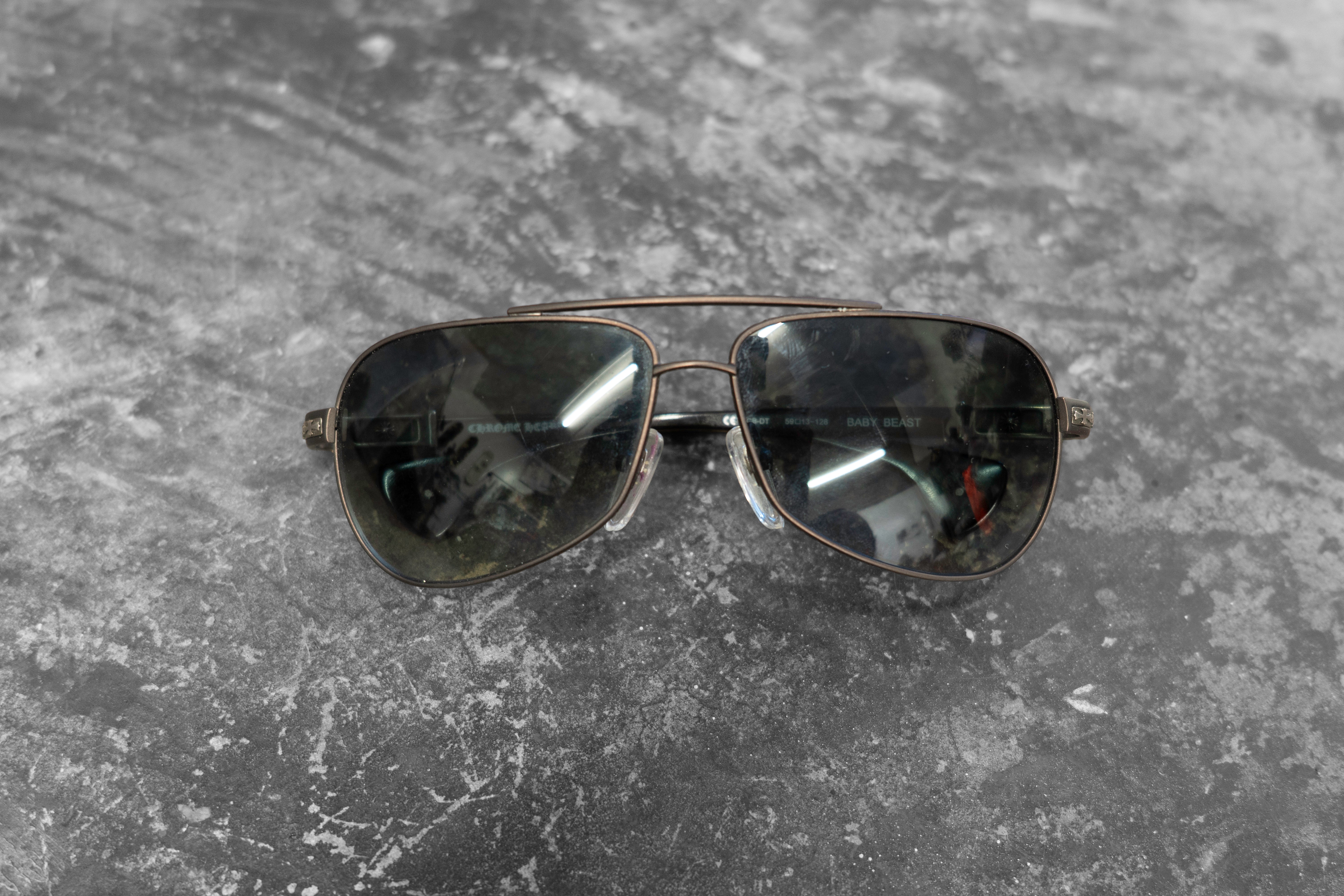 CHROME HEARTS — METAL AVIATOR SUNGLASSES