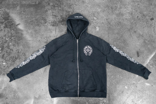 Chrome Hearts Black Zip Up Logo Hoodie