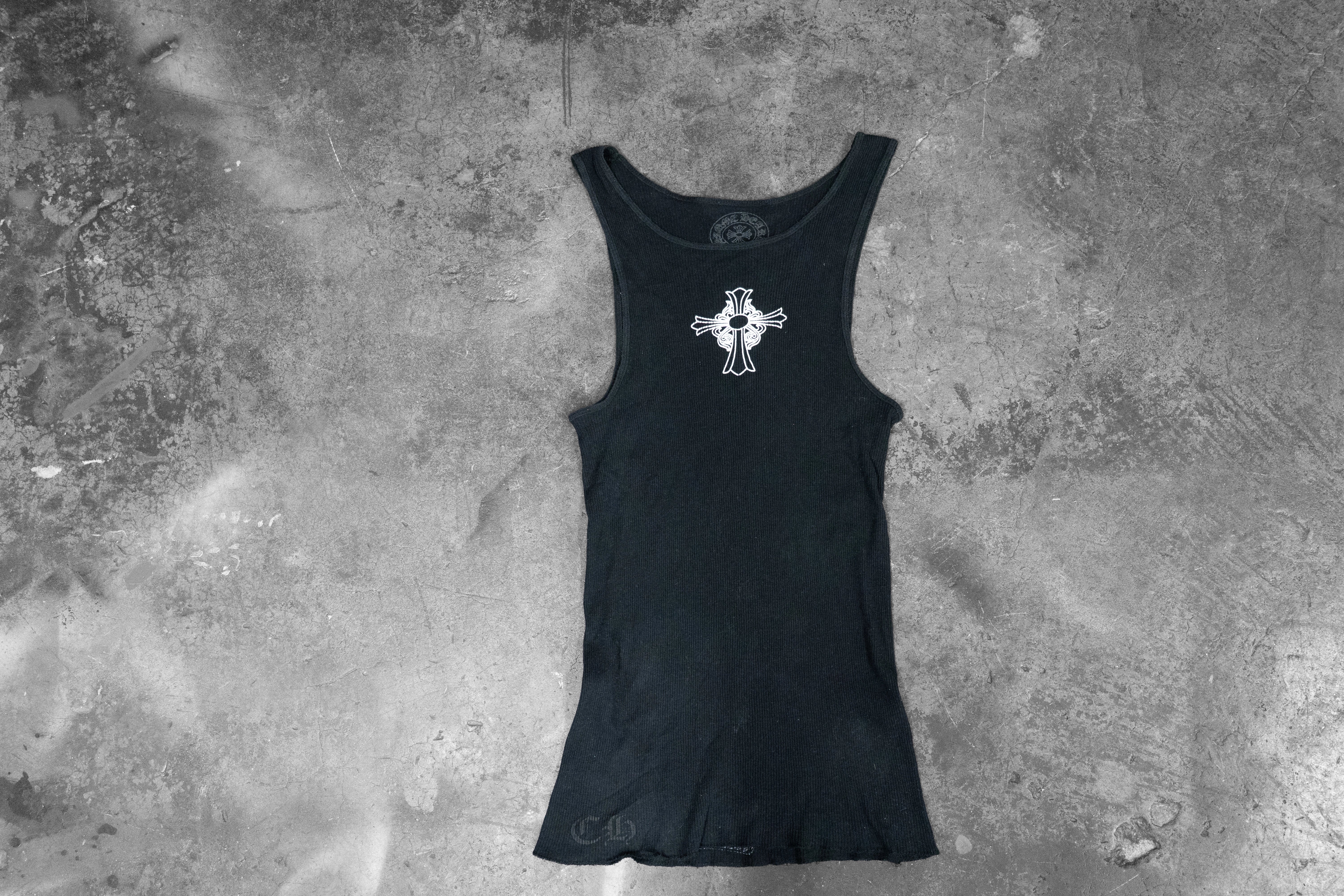 CHROME HEARTS — BLACK LOGO PRINT TANK TOP