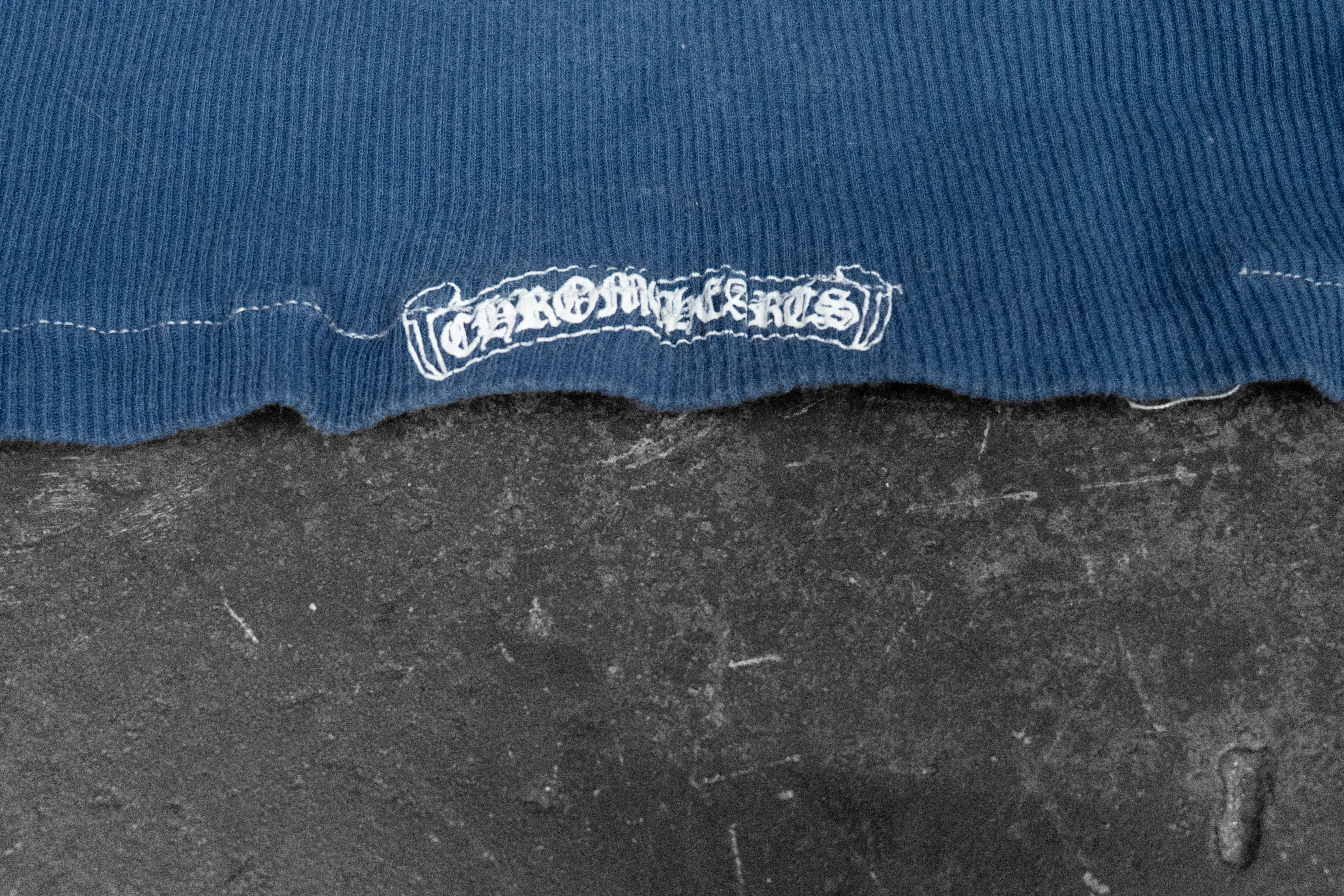 CHROME HEARTS — NAVY LOGO PRINT TANK TOP