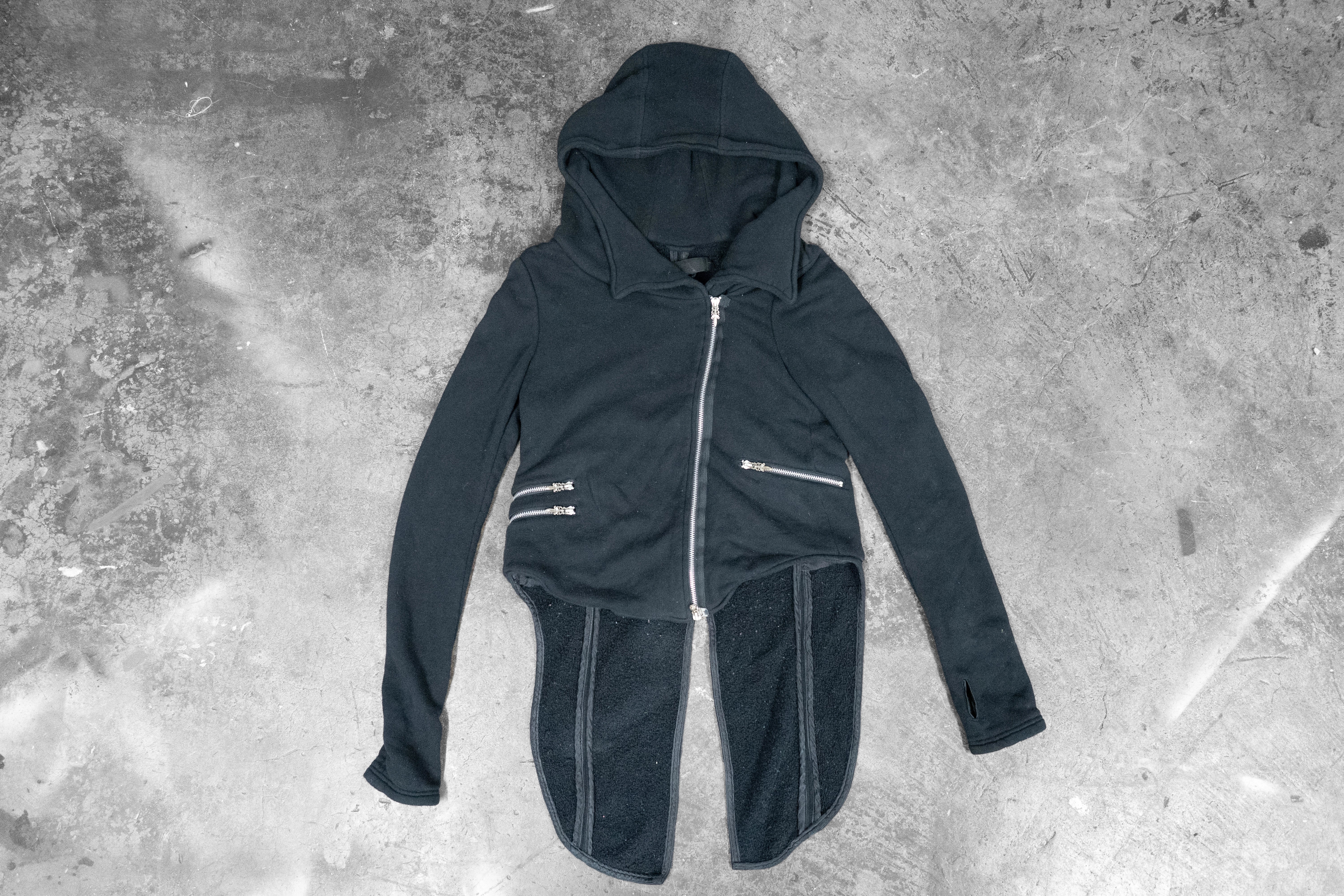 CHROME HEARTS — BLACK FRENCH TERRY ZIP-UP JACKET