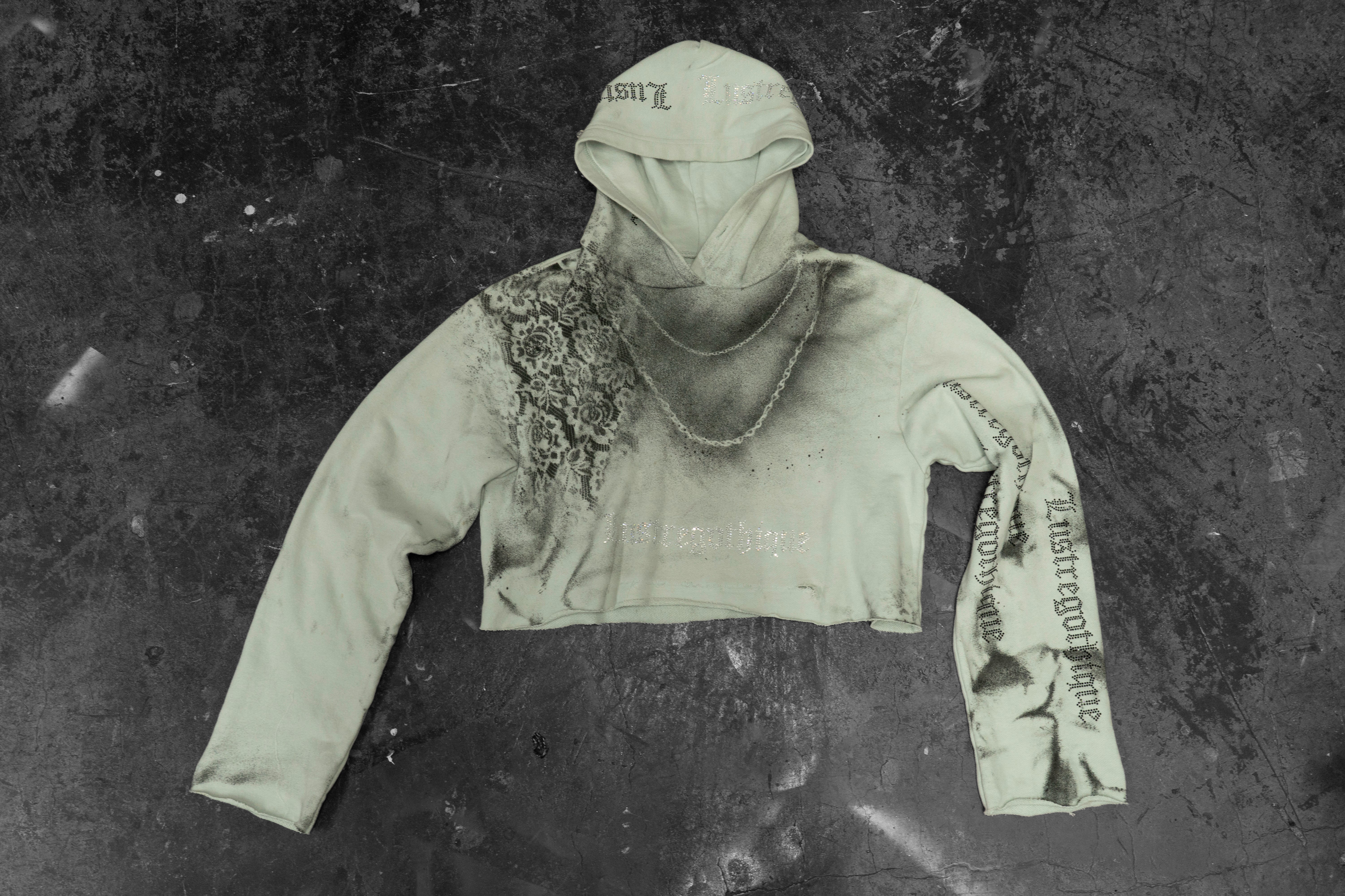 LUSTREGOTHIQUE — GREEN CROPPED HOODIE (1/1)