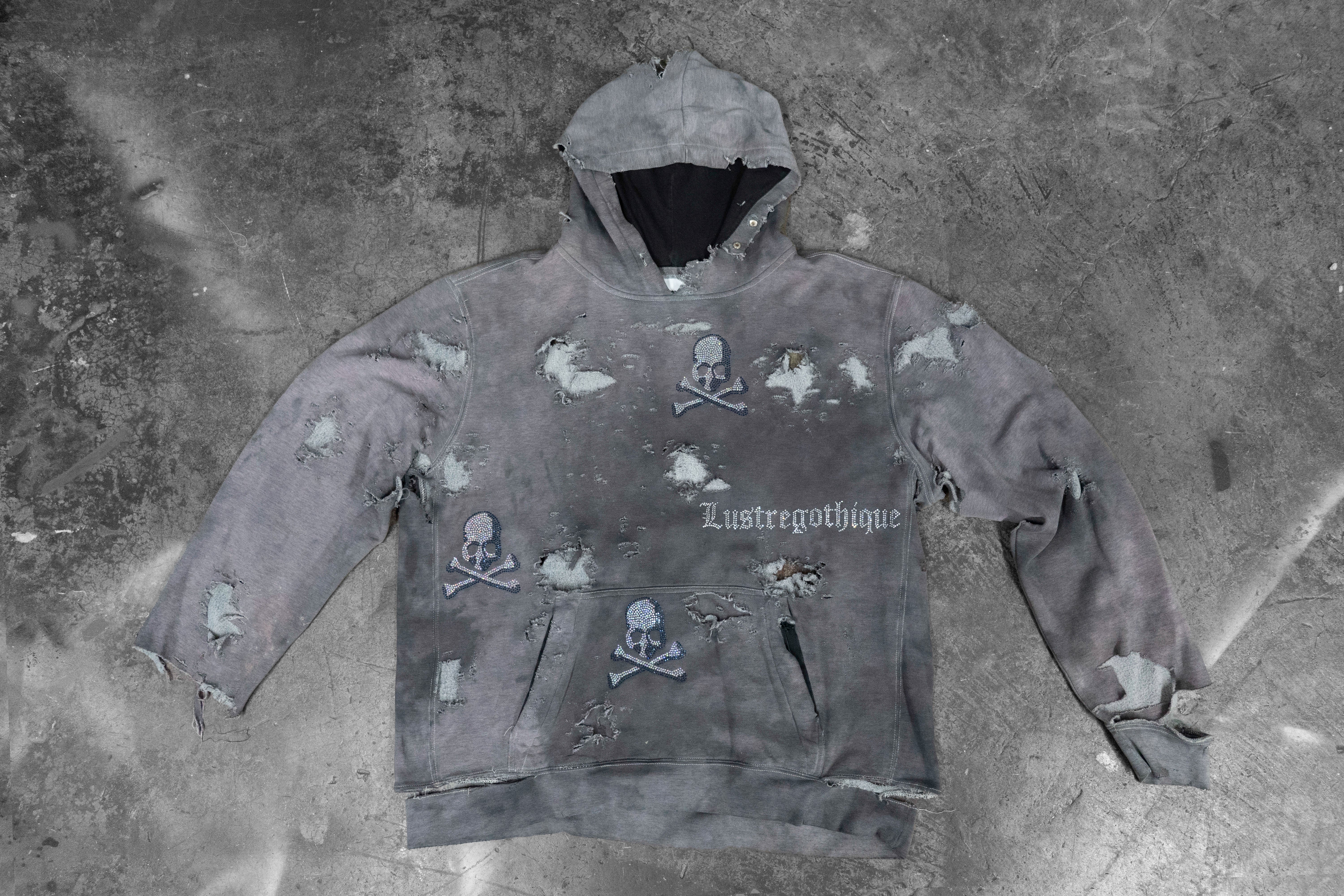 LUSTRE GOTHIQUE — DISTRESSED SKULL HOODIE (1/1)