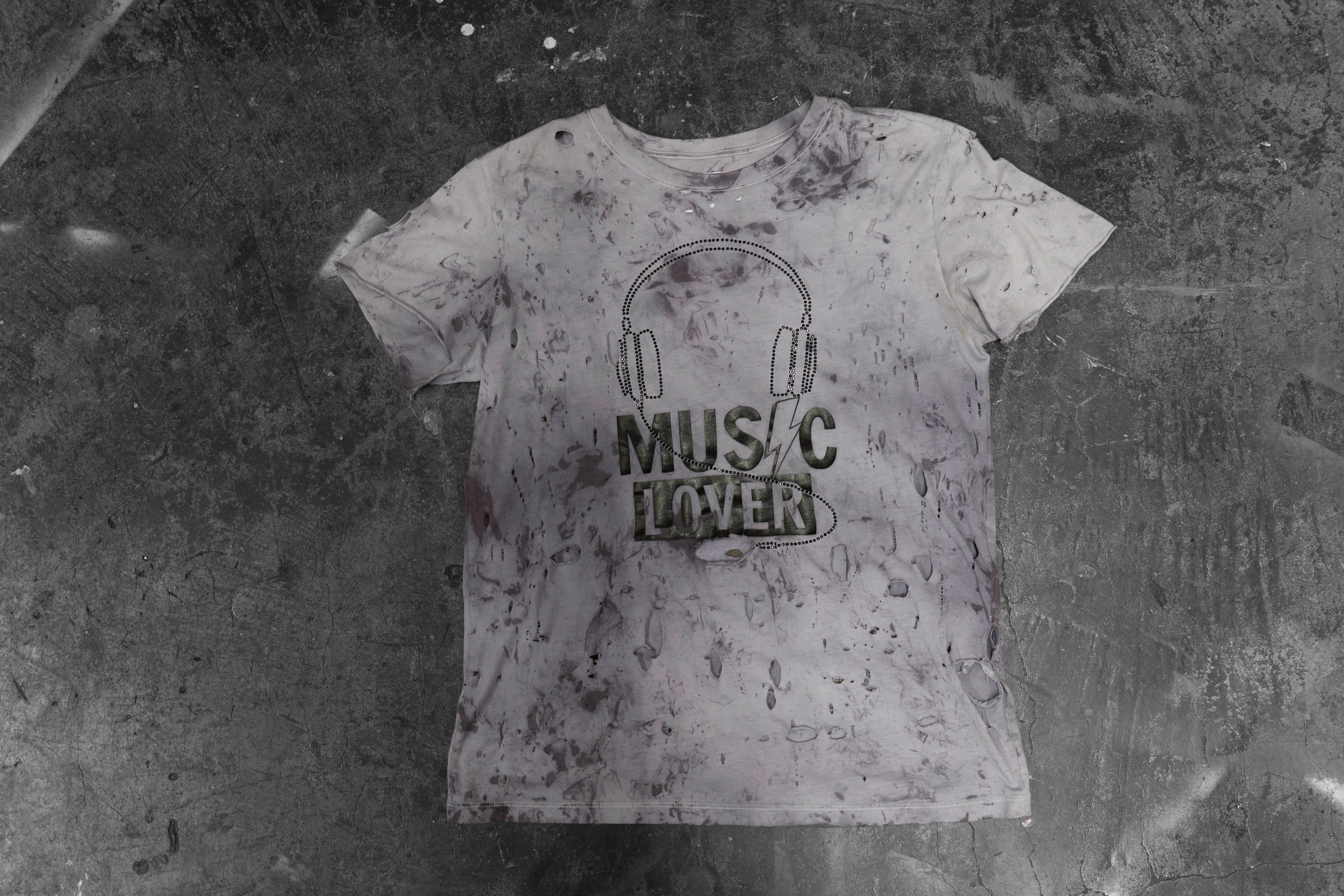 LUSTREGOTHIQUE — HAND-TREATED “MUSIC LOVER” DISTRESSED TEE