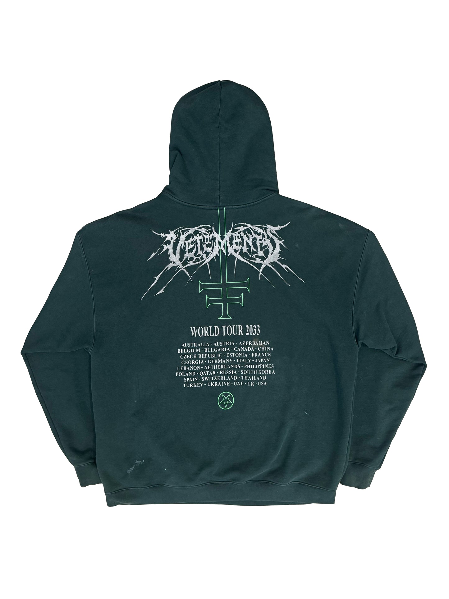 VETEMENTS Green Embroidered Detail Hoodie